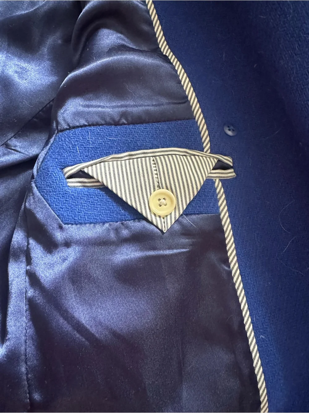 J. Crew Majesty Stadium Cloth Nello Gori Royal Blue Double-Breasted Pea Coat - Picture 8 of 8